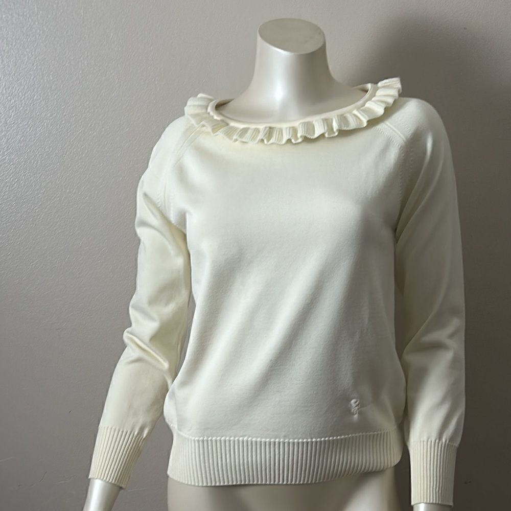 Vintage GIVENCHY sport shirt top blouse long sleeve engendered size 36 sweater